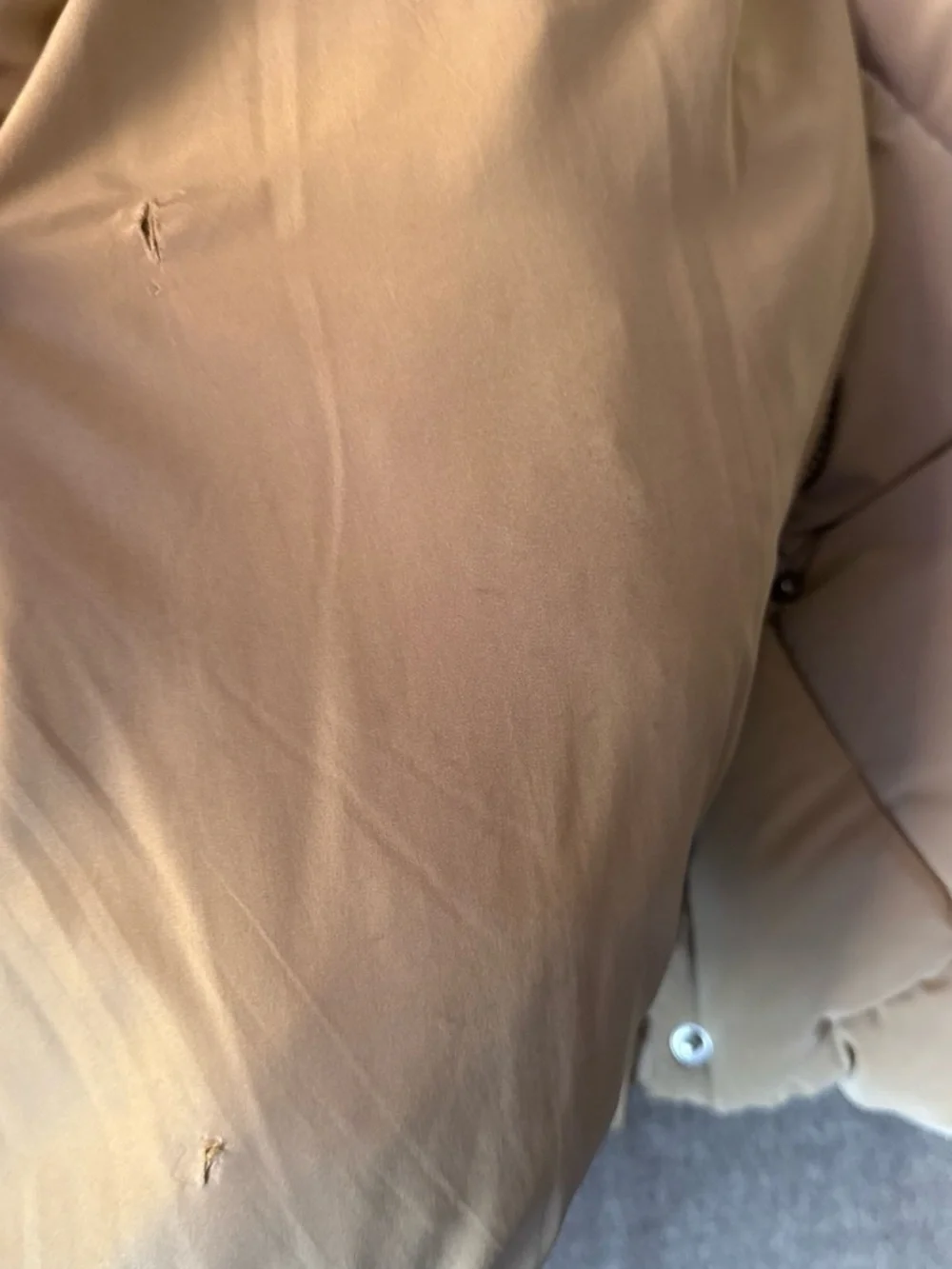 Zara Beige Quilted Puffer Jacket